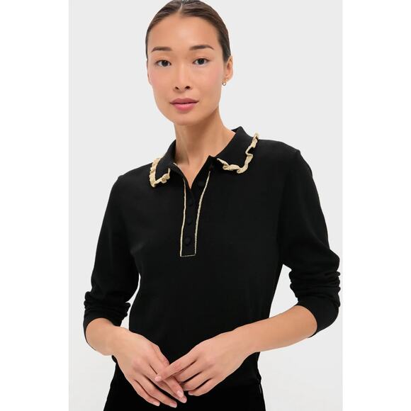 Tuckernuck Sweaters - Pomander Place Black Annalane Collared Sweater Size - S
